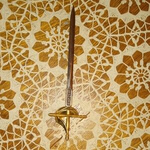 Elegant Gold and Silver Vintage Letter Opener From Spain